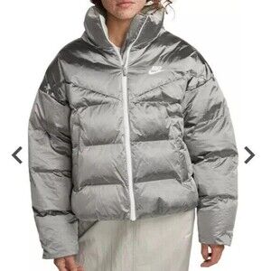 Nike Therma-FIT City Series‎ Womens Large Puffer Jacket Silver XL $250 NWT